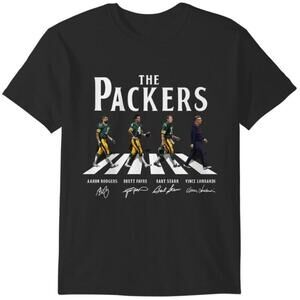 Green Bay Packers Abbey Road T Shirt Signatures Football Graphic Fan Gift Retro